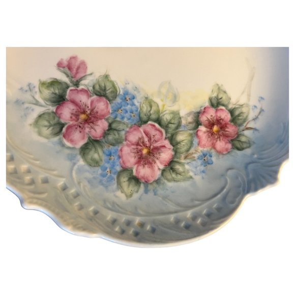 RARE! Vtg Set Charming Floral Snack Plates 4 Colors. Heart-achingly Sweet! 9.5" - Picture 5 of 16